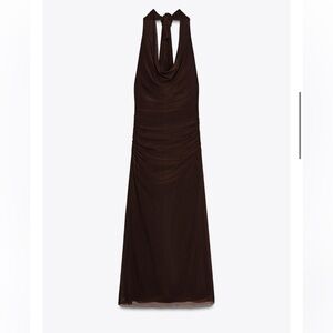 Zara Draped Halter Tulle Dress